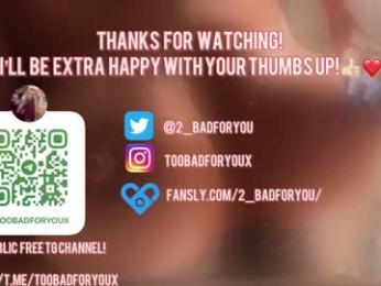 2badforyou — Chaturbate stream photo (Mar 2026)