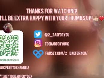 2badforyou — Chaturbate recorded stream screenshot (21 Mar 2026)